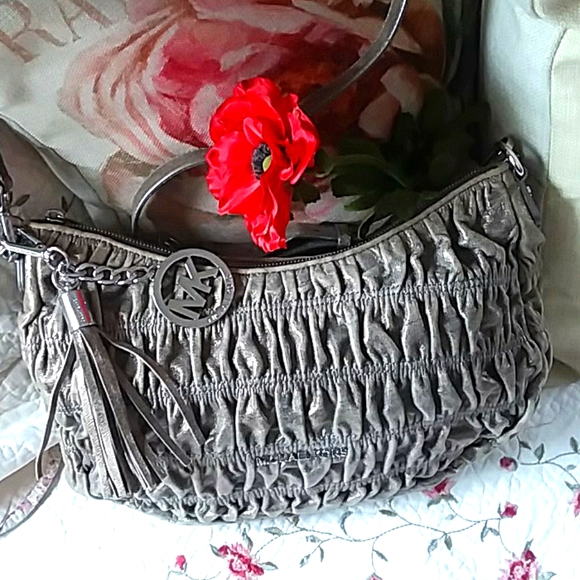 MICHAEL Michael Kors Handbags - MICHAEL KORS leather metallic pewter bag